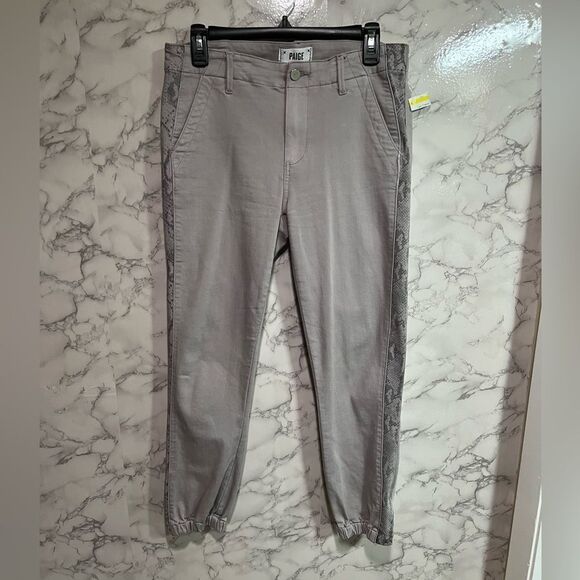 PAIGE Pants - PAIGE Mayslie Jogger Gray Snakeskin Accent Women's Size 28